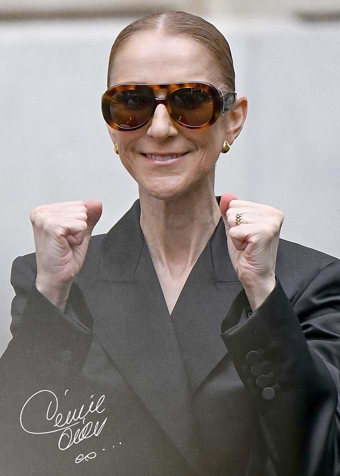 Celine Dion in a black blazer