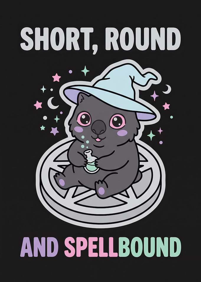 Cute Wombat Witch Illustration