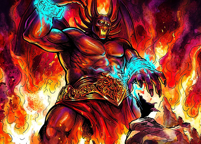 Demon Hellfire Dark Fantasy Art