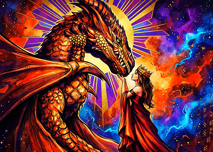 Dragon Princess Cosmic Fantasy Art