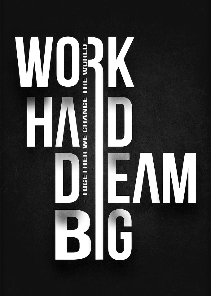 Work Hard Dream Big Motivational Poster