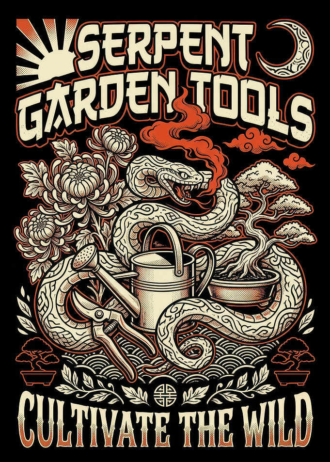 Serpent Garden Tools Graphic Art