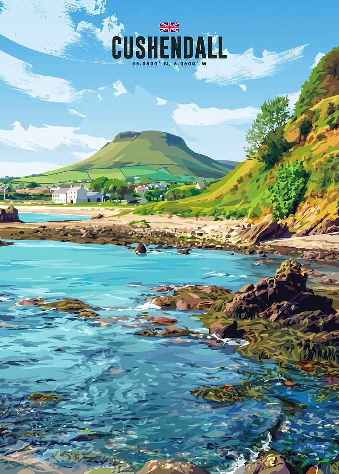 Cushendall Northern Ireland Travel Poster