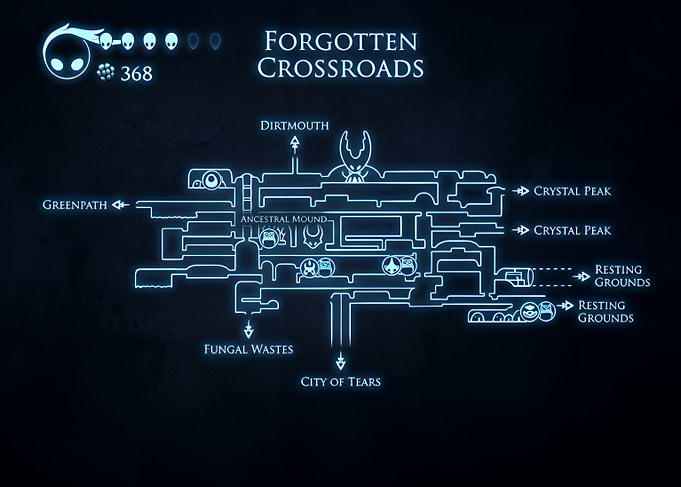 Hollow Knight Forgotten Crossroads Map