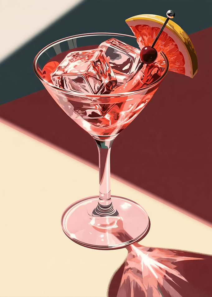 Pink Cocktail with Grapefruit Garnish