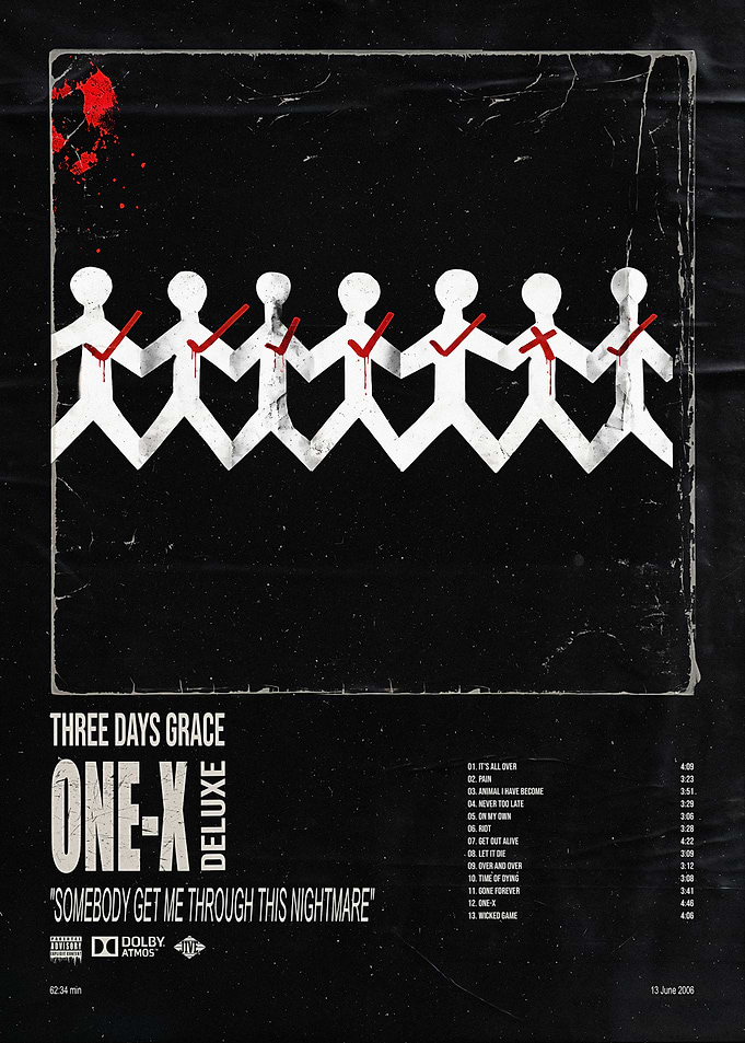 Three Days Grace One-X Album Poster