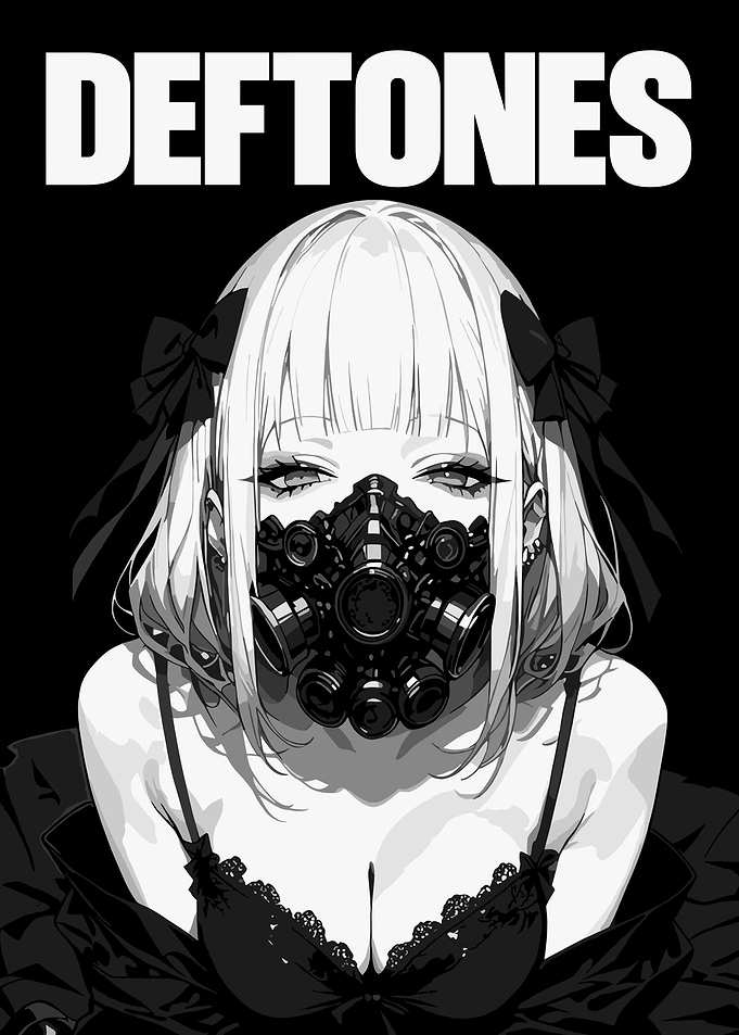 Deftones Anime Girl Gas Mask Poster