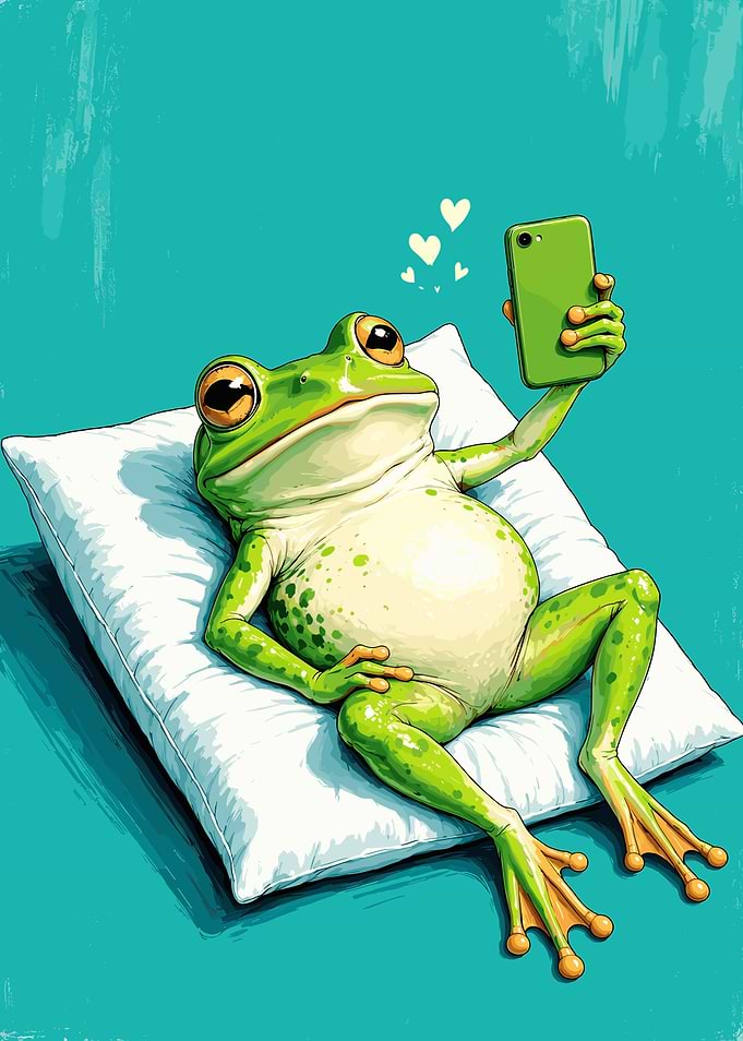 Cute Frog Taking a Selfie