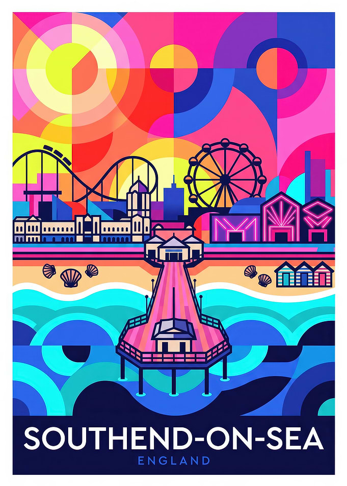Southend-on-Sea Geometric Travel Poster