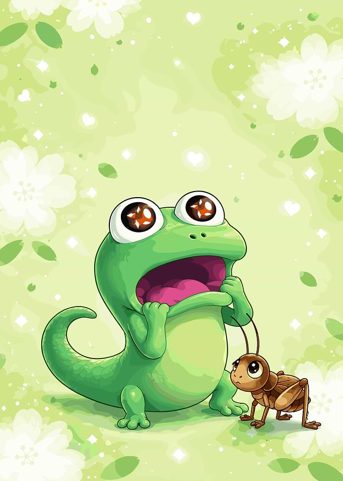 Cute Frog and Cricket Illustration