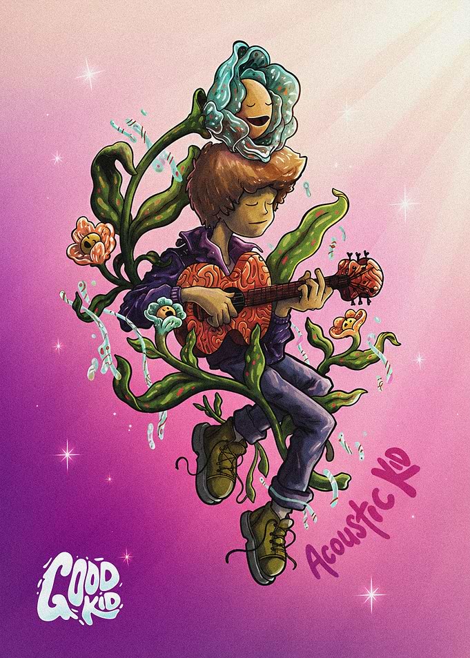 Good Kid Acoustic Kid Illustration
