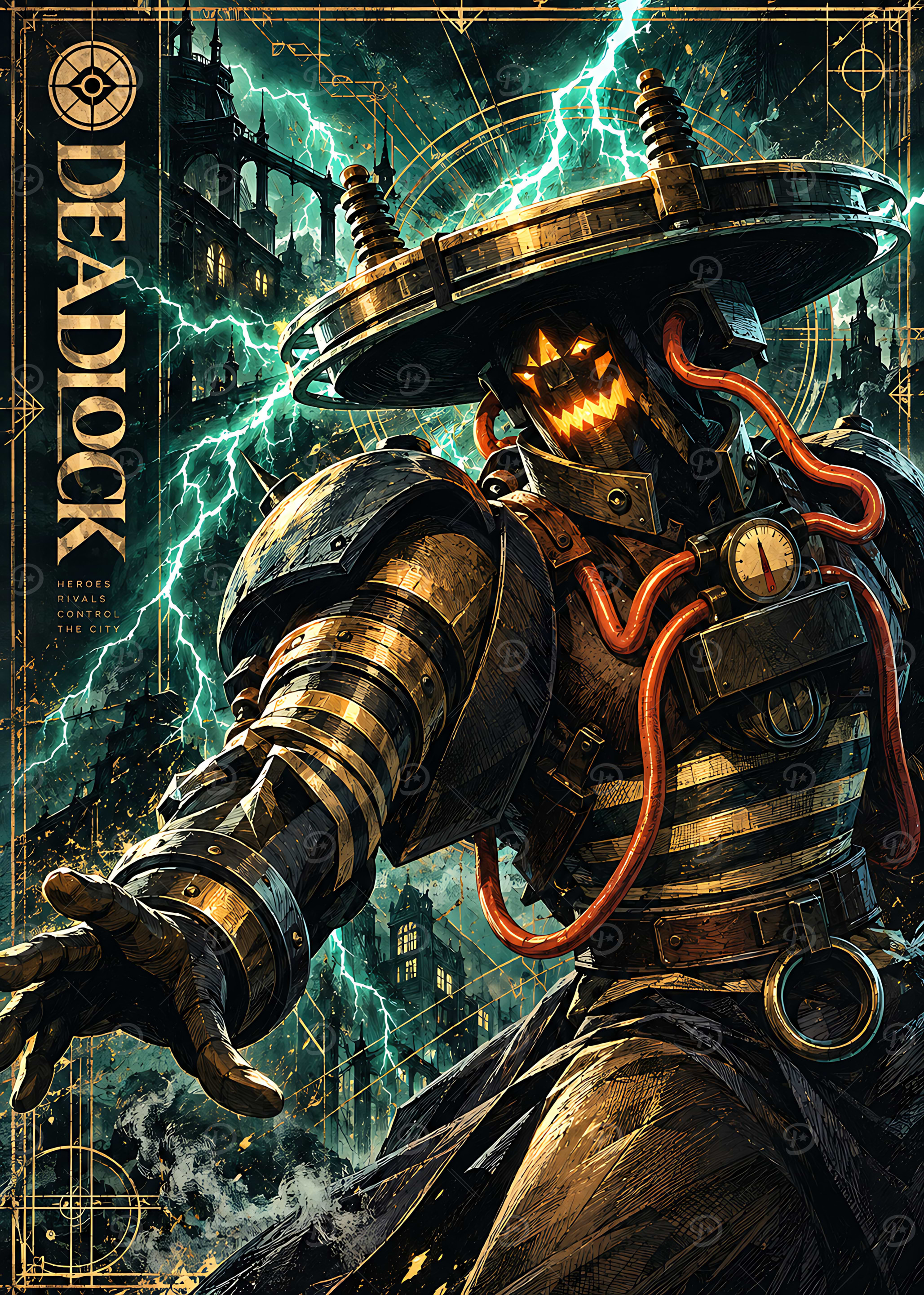 Deadlock' — Digital Painting Posters Printed on Metal by Kana Qbit