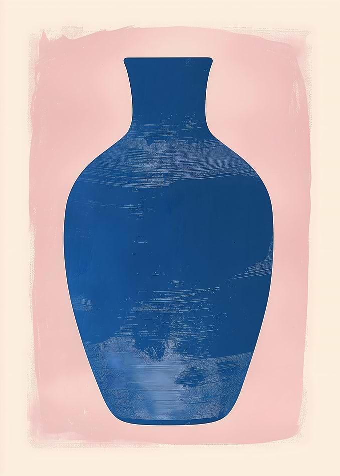 Minimalist Blue Vase Art Print