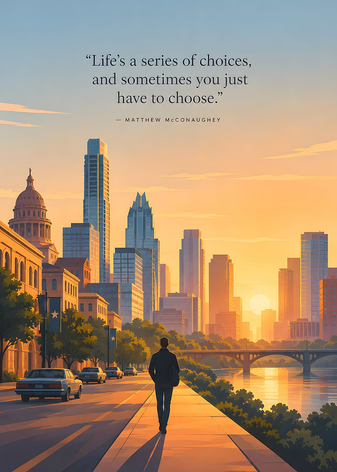 Austin Skyline Inspirational Quote Poster