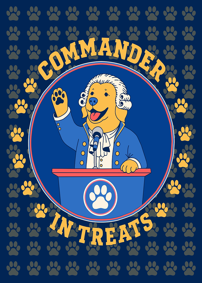 Commander in Treats Dog Illustration