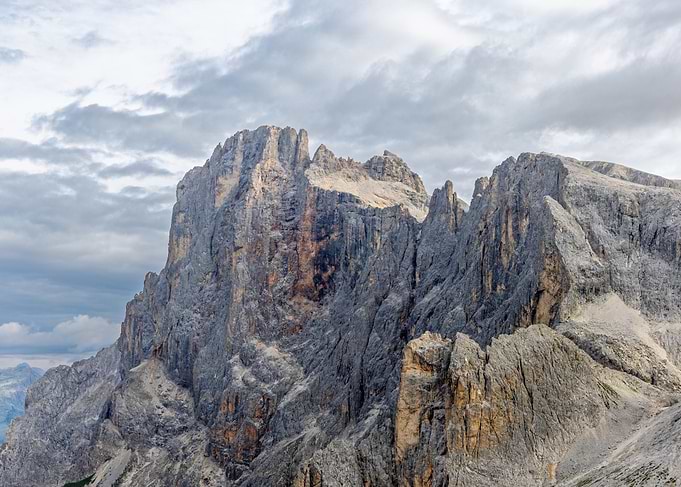 Rugged Dolomite Mountain Peak - Cima Rosetta in Italy