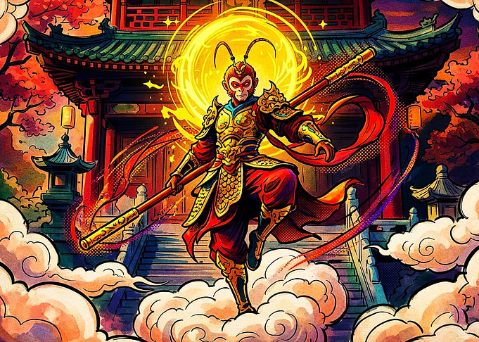 Monkey King Warrior Anime Art