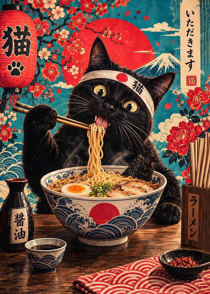 Ramen Master Samurai Cat