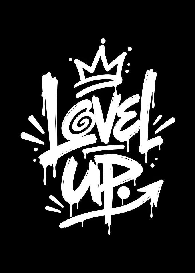 Level Up Streetwear Typography Art