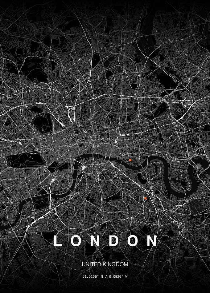 Minimalist London City Map Poster