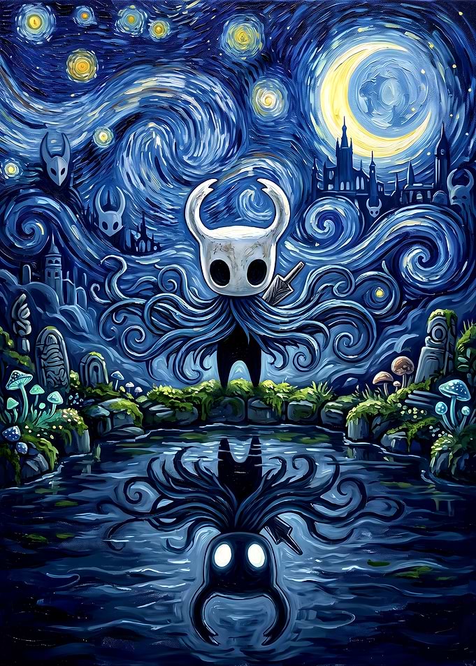 Hollow Knight Starry Night Fan Art