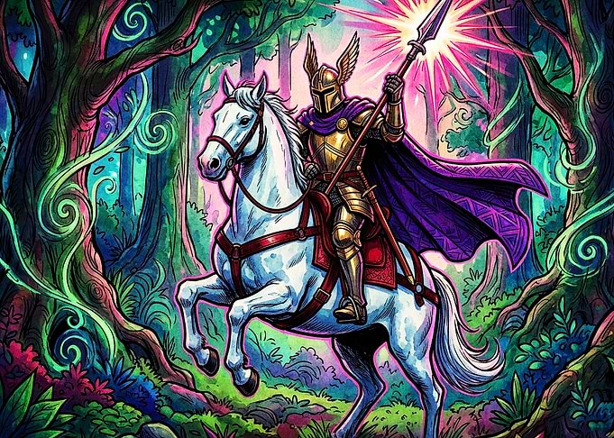 Knight Rider Fantasy Forest Art Pos