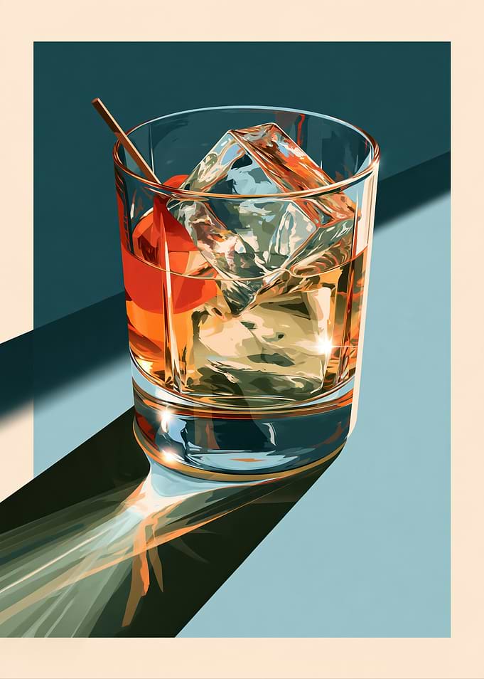 Old Fashioned Cocktail Illustration