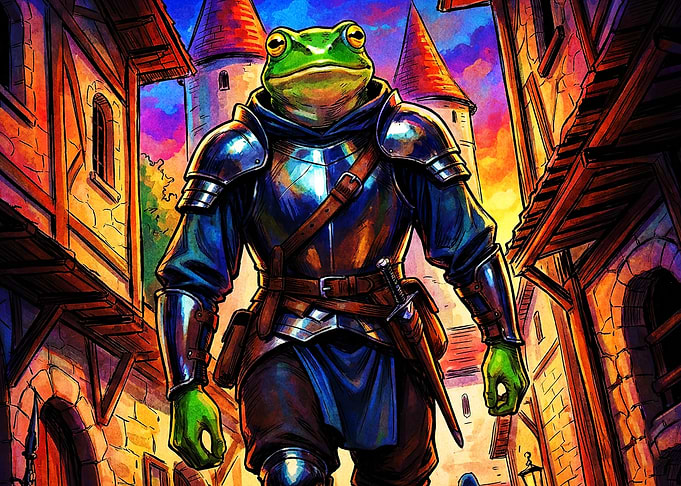 Frog Knight Fantasy Epic Art Poster