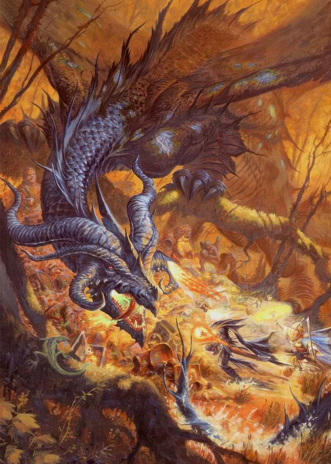 Epic Dragon Battle in Golden Forest
