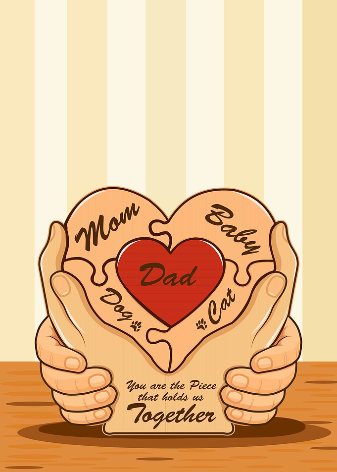 Family Puzzle Heart Keepsake