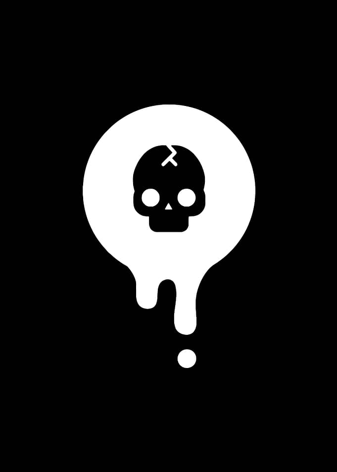 Minimalist Melting Skull Icon