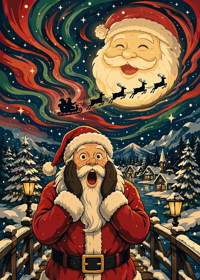 Santa Claus Surprised by Himself
