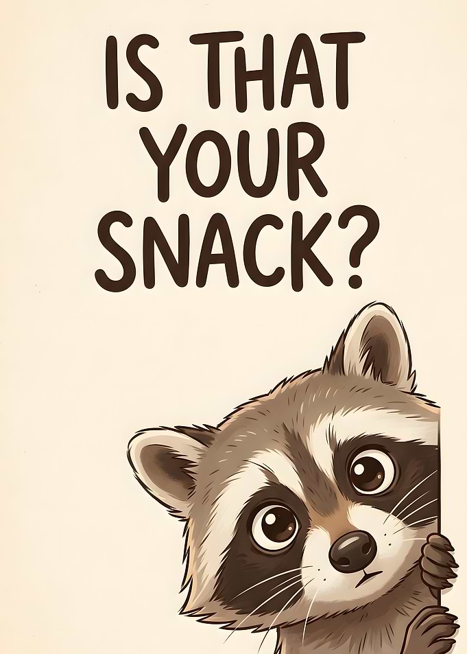 Cute Raccoon Asking About Snack