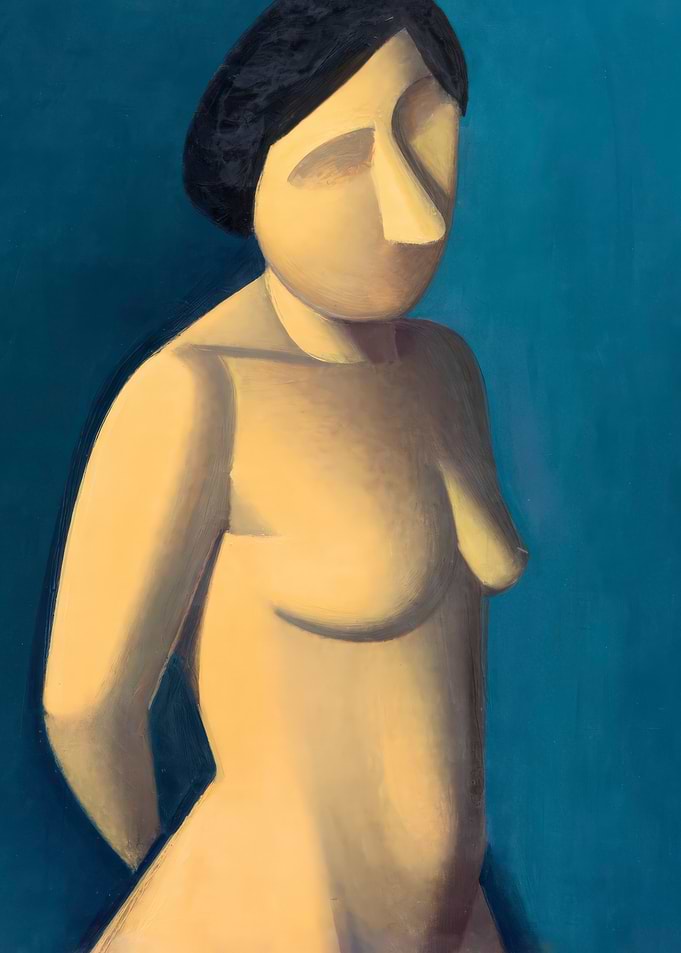 Minimalist Abstract Female Figure Painting