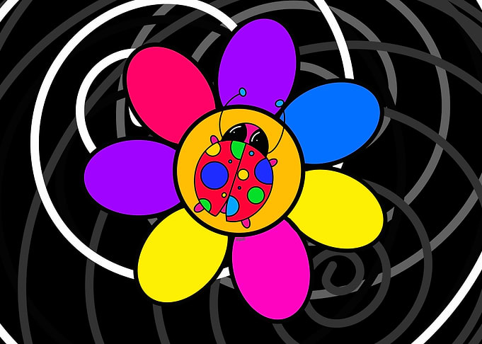 Colorful Ladybug on Vibrant Flower