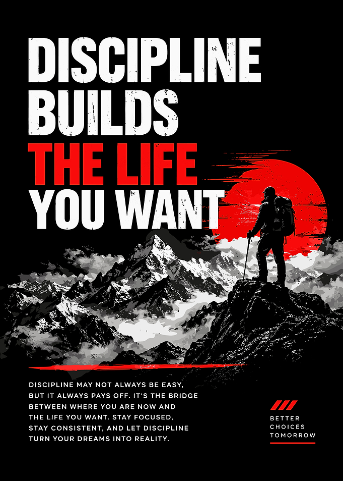 Discipline Mountain Motivation Wall Art