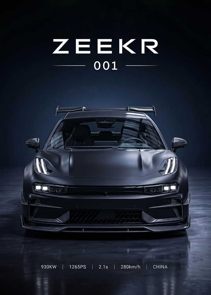 matte black Zeekr 001 FR Performance Car
