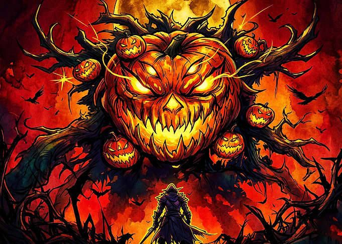 Halloween Pumpkin Monster Dark Fant
