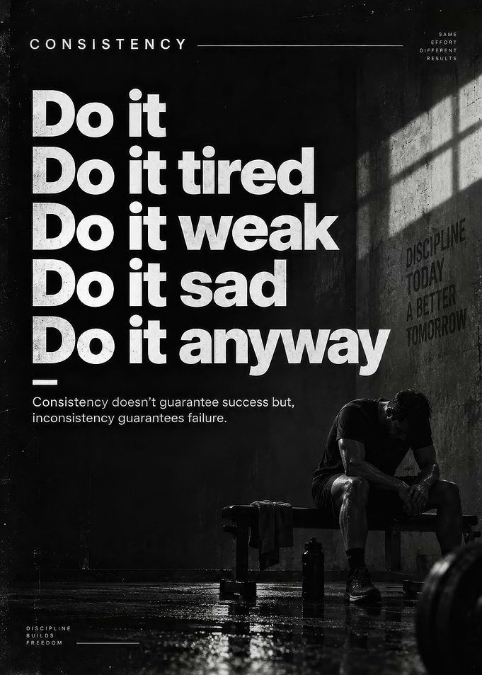 Consistency Motivational Gym Poster
