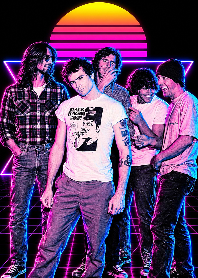 Retro Synthwave Black Flag Portrait