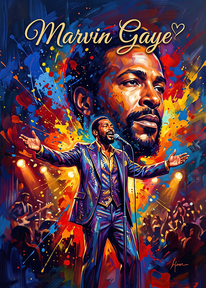 Marvin Gaye Vibrant Musical Tribute Art