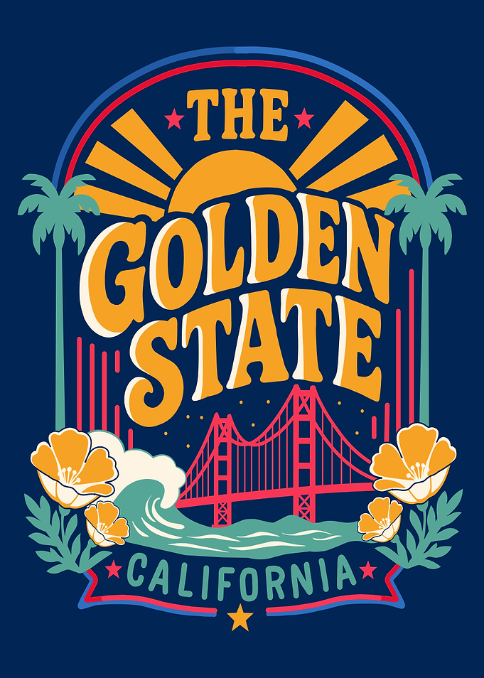 The Golden State California Graphic Design