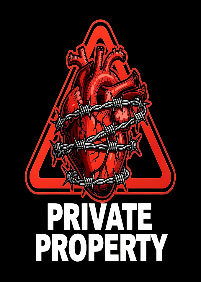 Private Property Barbed Wire Heart