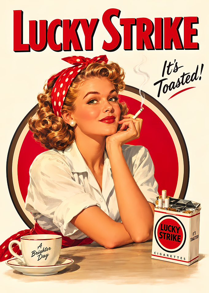 Vintage Lucky Strike Pin-up Poster