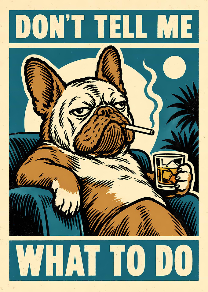 Grumpy French Bulldog Poster