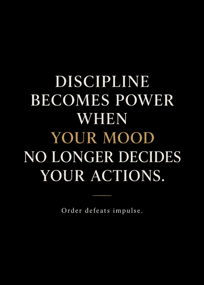 Discipline Becomes Power Inspirational Quote Poster