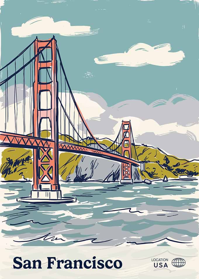 Vintage Style San Francisco Poster