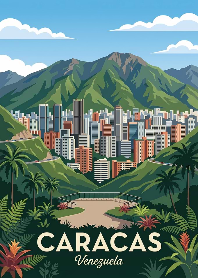 Caracas Venezuela Travel Poster