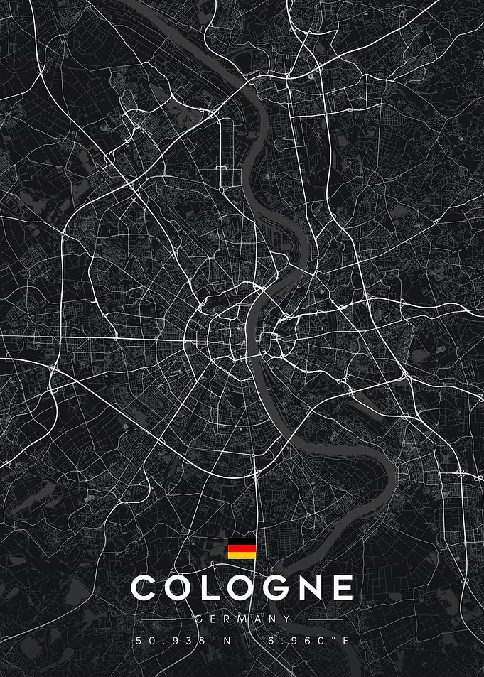 Cologne Germany City Map Poster