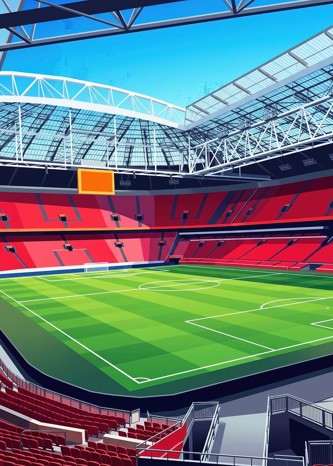 Modern Soccer Stadium Interior View